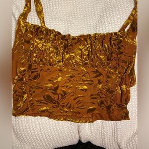 ⭕️ BOGO! Urban Outfitters Clara Ruched Cropped Tank Top in Bronze